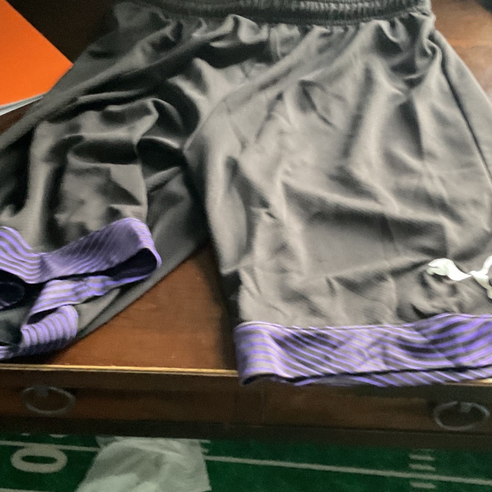 Puma Men's Black and Purple Athletic Shorts